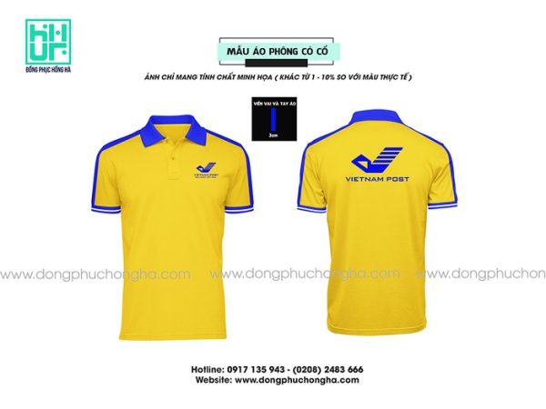 Đồng phục công ty màu vàng phối xanh bích - Bưu điện Việt Nam
