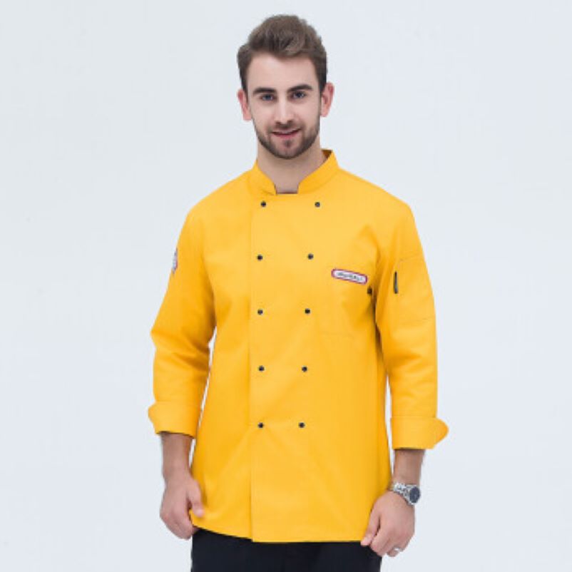 Áo bếp đồng phục màu vàng