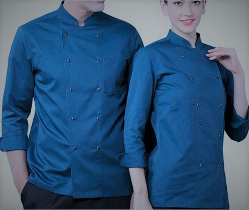 Áo đồng phục nhà hàng màu xanh dương