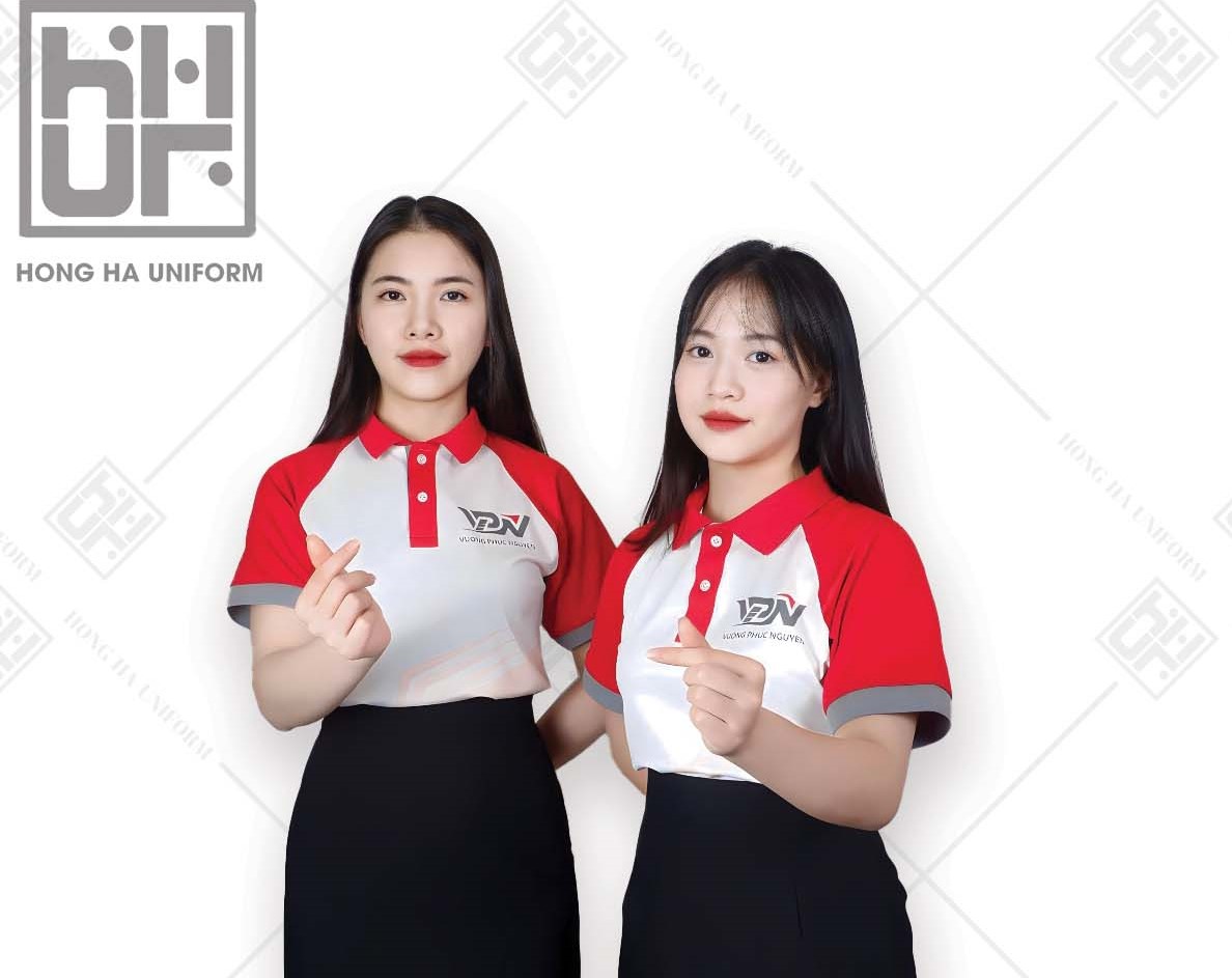 Đồng Phục Polo Màu Trắng Phối Đỏ