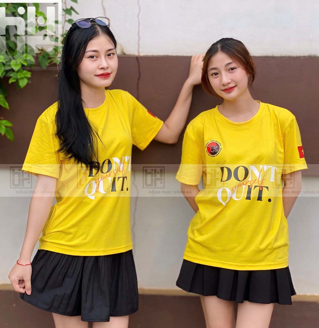 Đồng Phục Áo Thun Cotton Màu Vàng