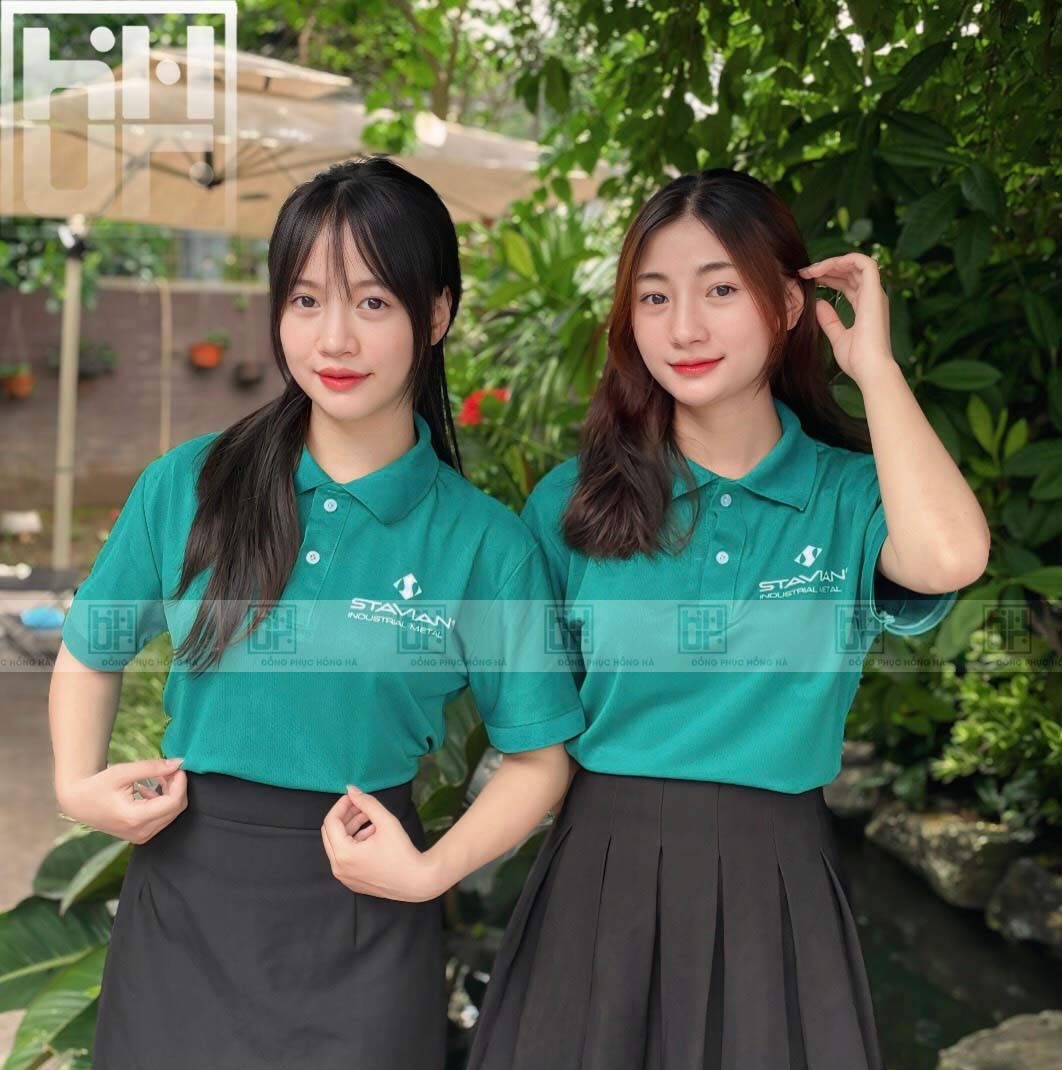 Đồng phục polo màu xanh lý