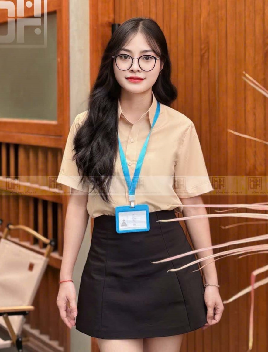 Áo sơ mi đồng phục nữ tay ngắn