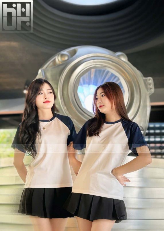 Áo thun raglan nữ dành cho team nhóm trẻ trung