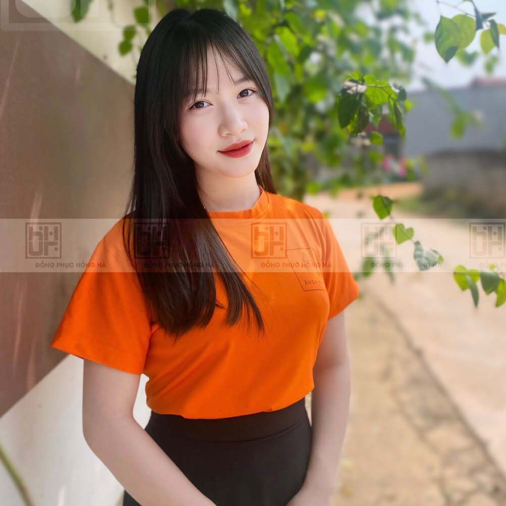Đồng phục áo thun màu cam trẻ trung năng động