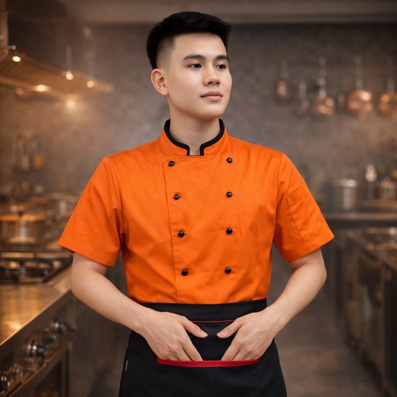 Đồng phục đầu bếp nhà hàng sạch sẽ, an toàn khi làm việc