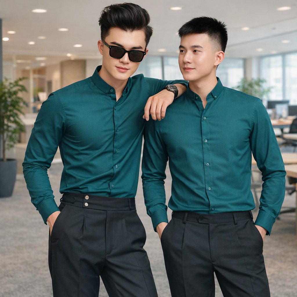 Chất liệu vải may áo sơ mi đồng phục thoáng mát, bền đẹp