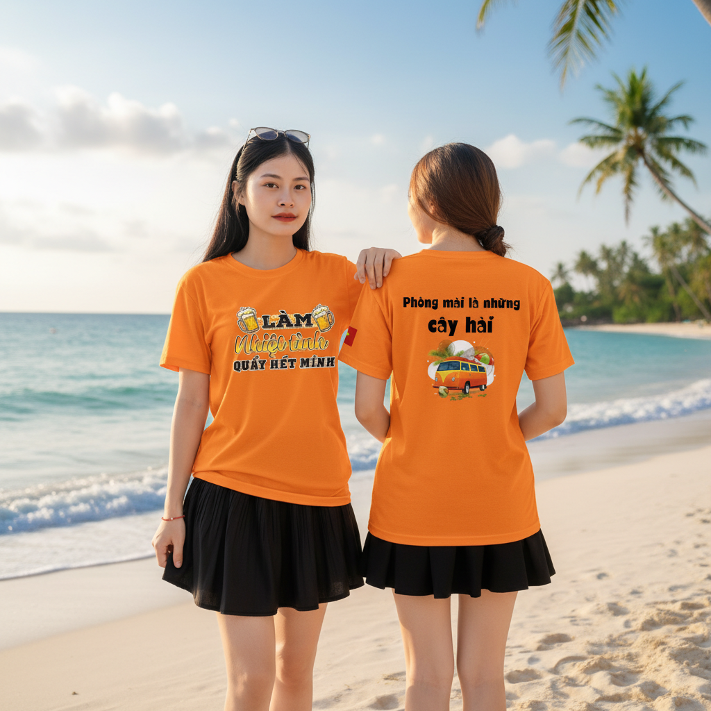 Áo nhóm du lịch in slogan ý nghĩa cho chuyến đi