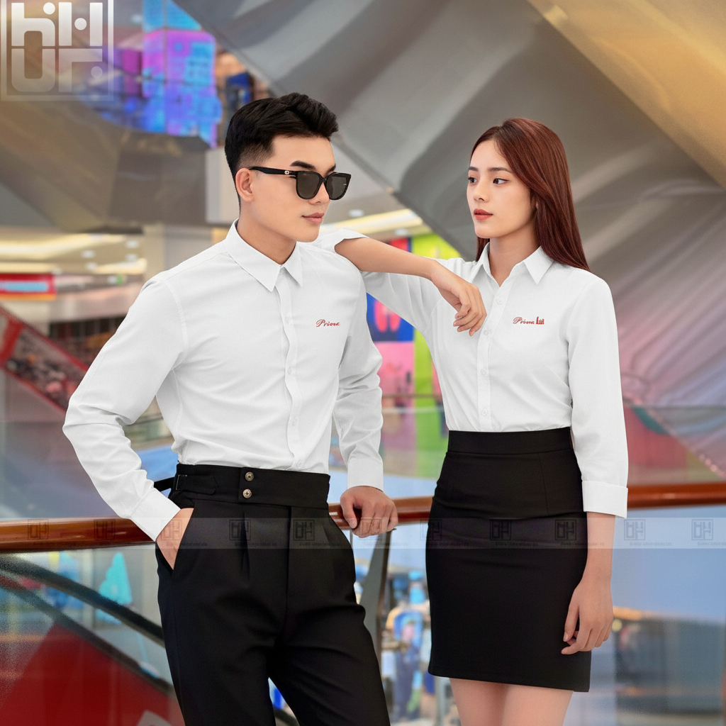 Mẫu áo sơ mi đồng phục công ty thiết kế theo yêu cầu