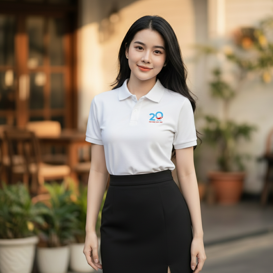 Áo polo họp lớp lịch sự, phù hợp chụp ảnh tập thể