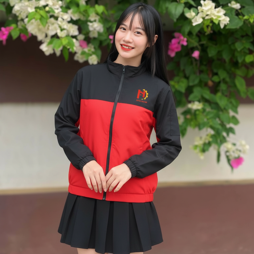 in thêu logo áo khoác đồng phục tại Bắc Ninh