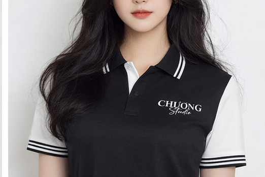 Áo đồng phục studio in thêu logo sắc nét chuyên nghiệp