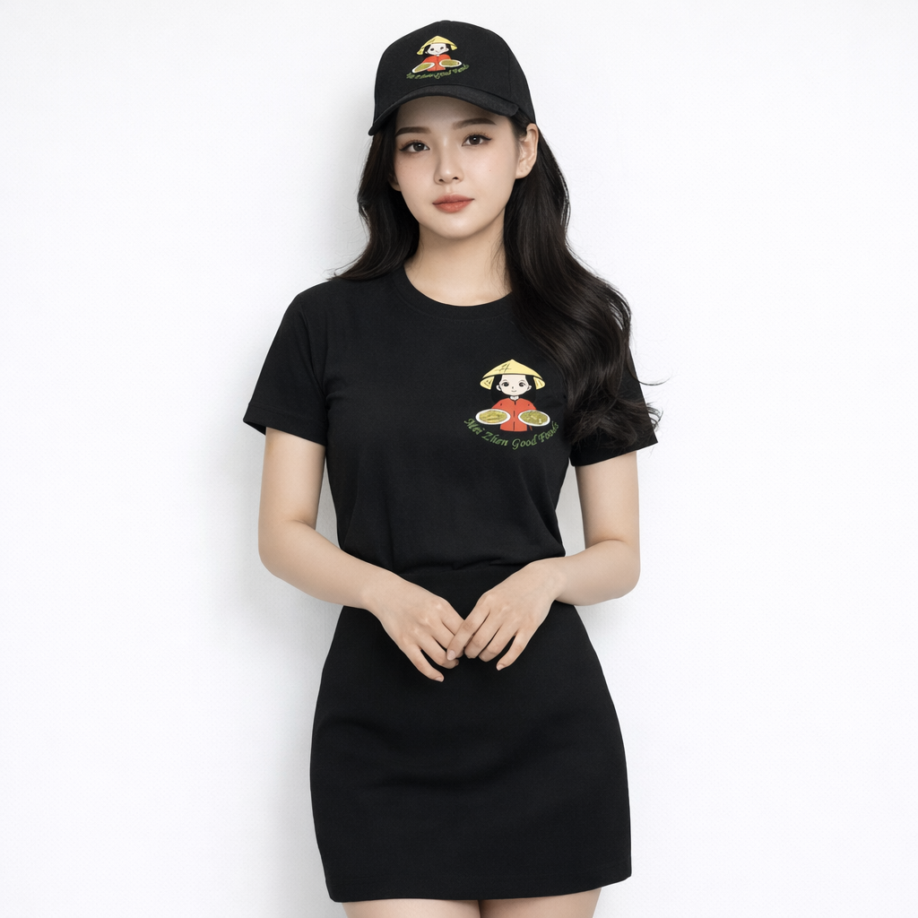 Áo thun đồng phục nhà hàng màu đen thiết kế đơn giản