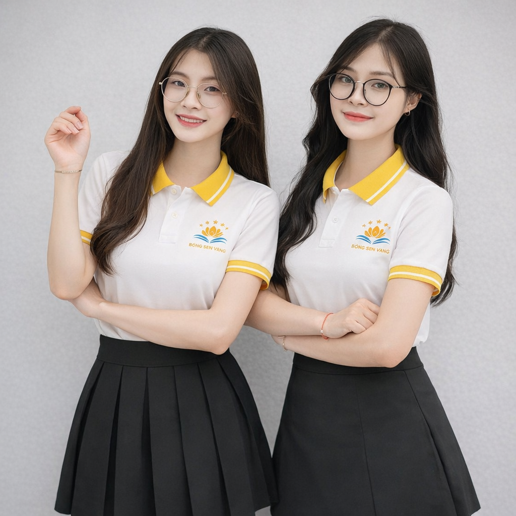 Mẫu áo Polo đồng phục Bông Sen Vàng thiết kế bởi Hồng Hà