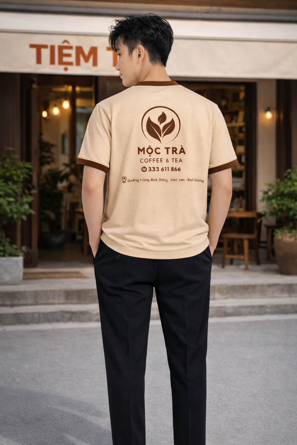 Áo thun đồng phục nhân viên quán trà sữa