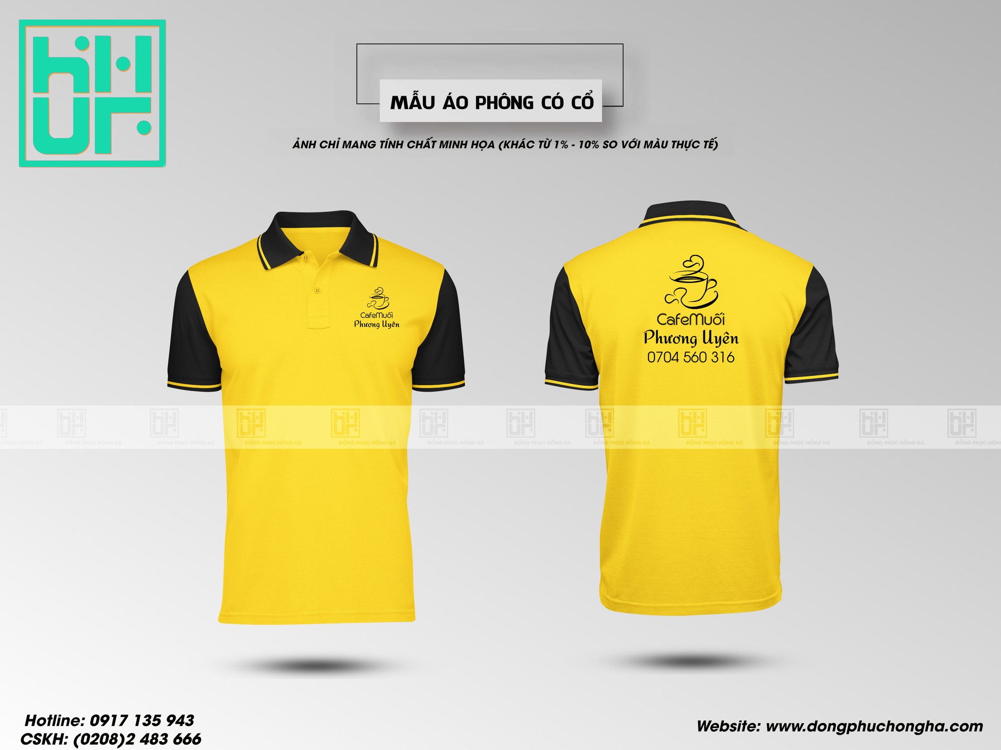 Thiết kế áo polo đồng phục cho nhân viên quán cafe muối.