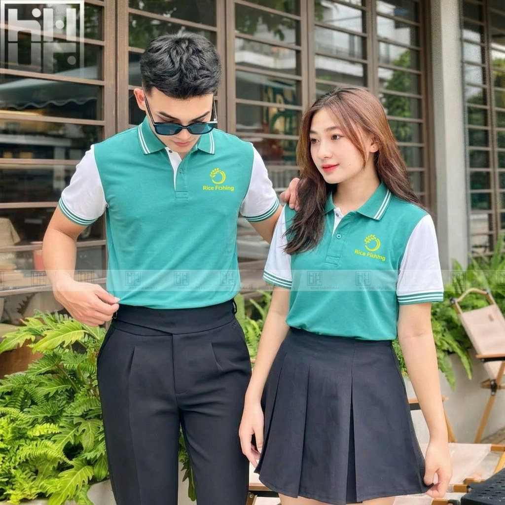 Áo polo xanh ngọc công ty chuyên nghiệp