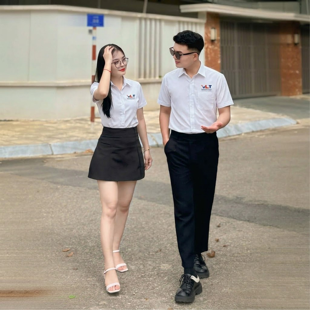 Áo sơ mi Đồng phục công ty mùa hè thoáng mát