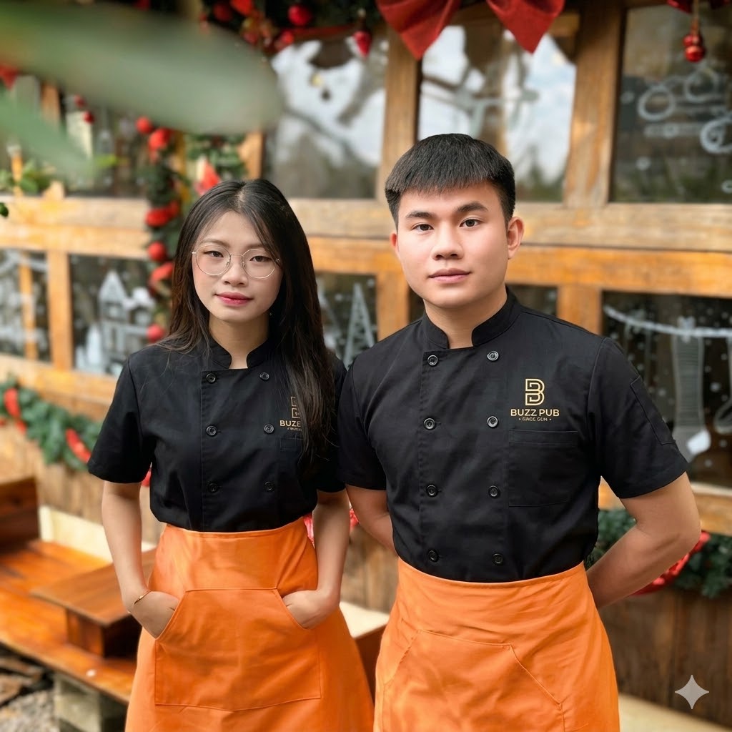 Áo bếp phối màu hiện đại đẹp nổi bật