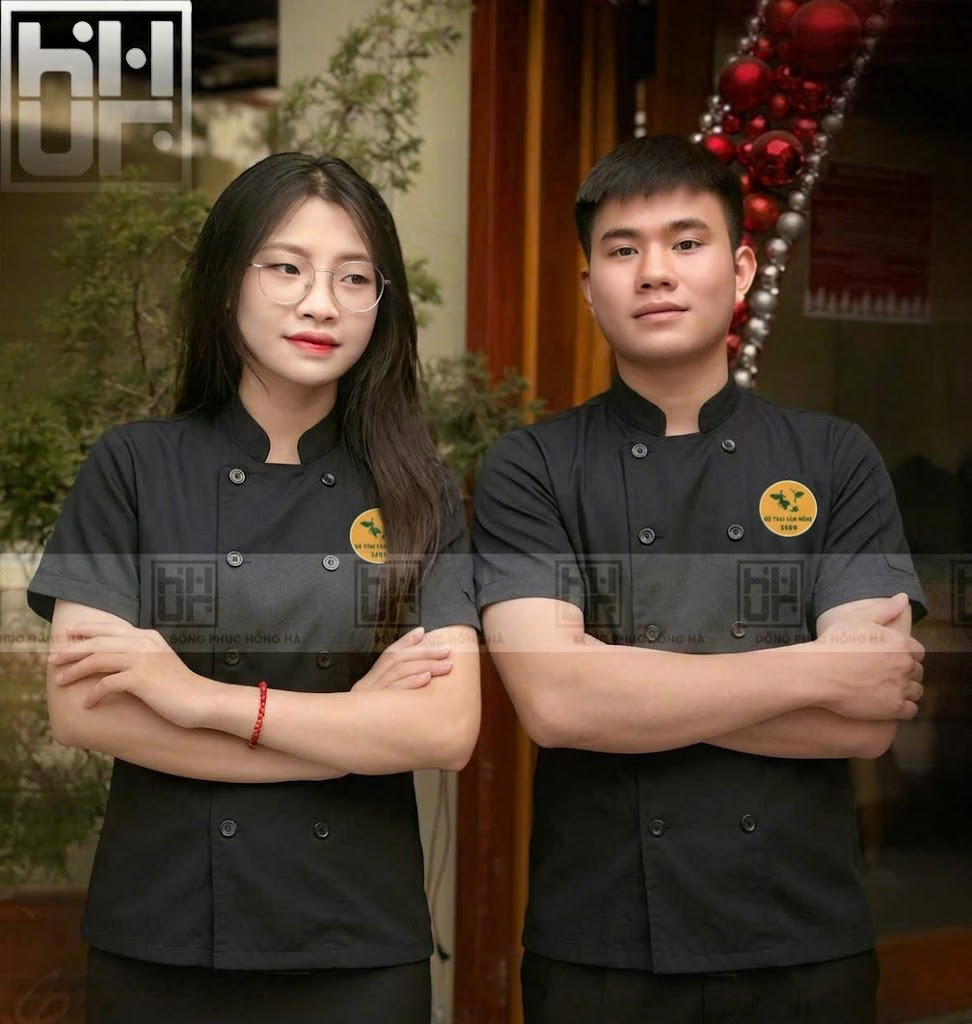Áo bếp màu đen chuyên nghiệp
