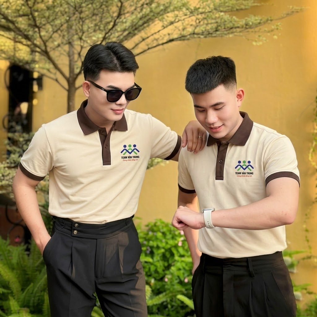 Áo polo đồng phục màu kem đẹp cho doanh nghiệp