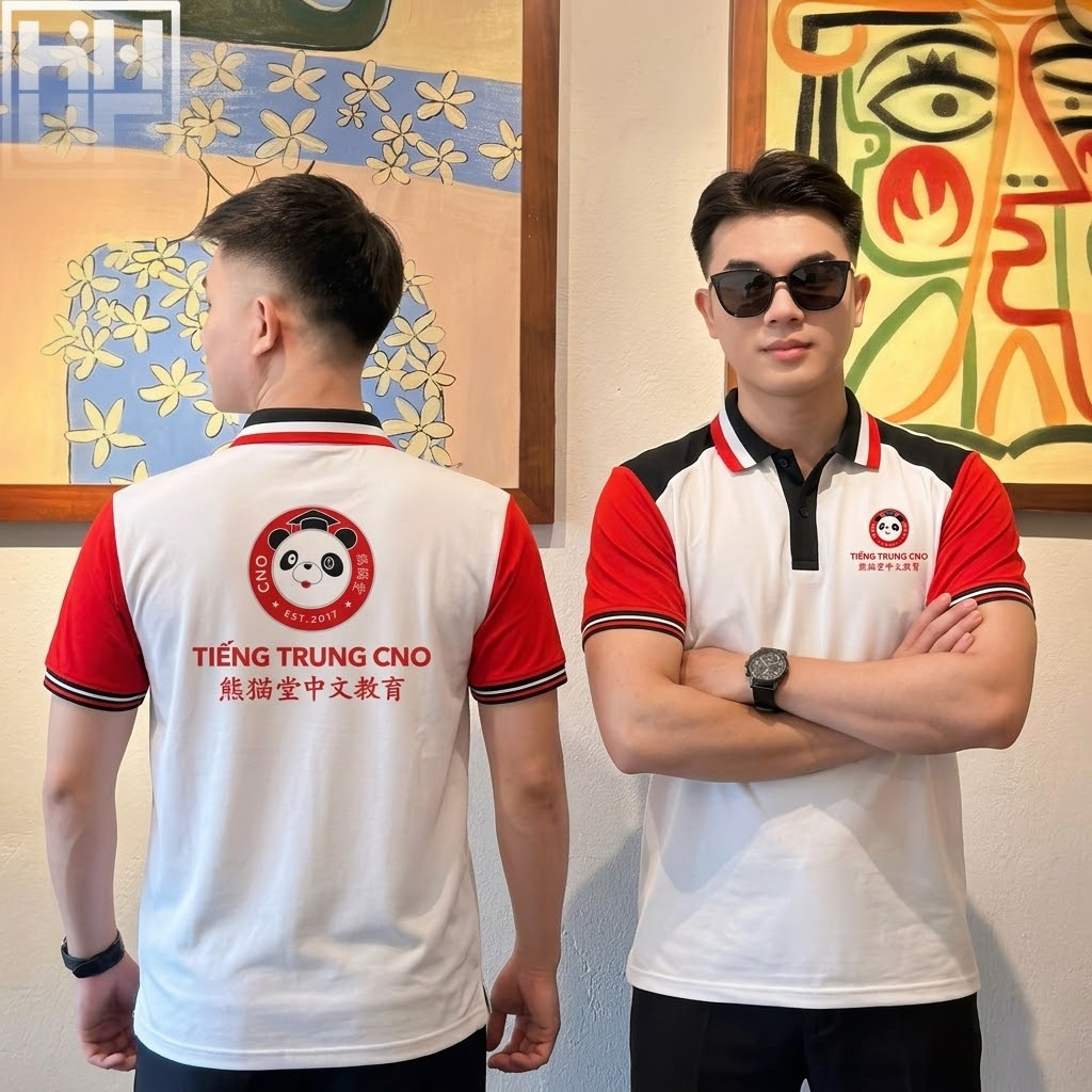 Áo polo đồng phục trung tâm tiếng Trung chuyên nghiệp