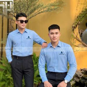Áo sơ mi doanh nghiệp màu xanh nhạt