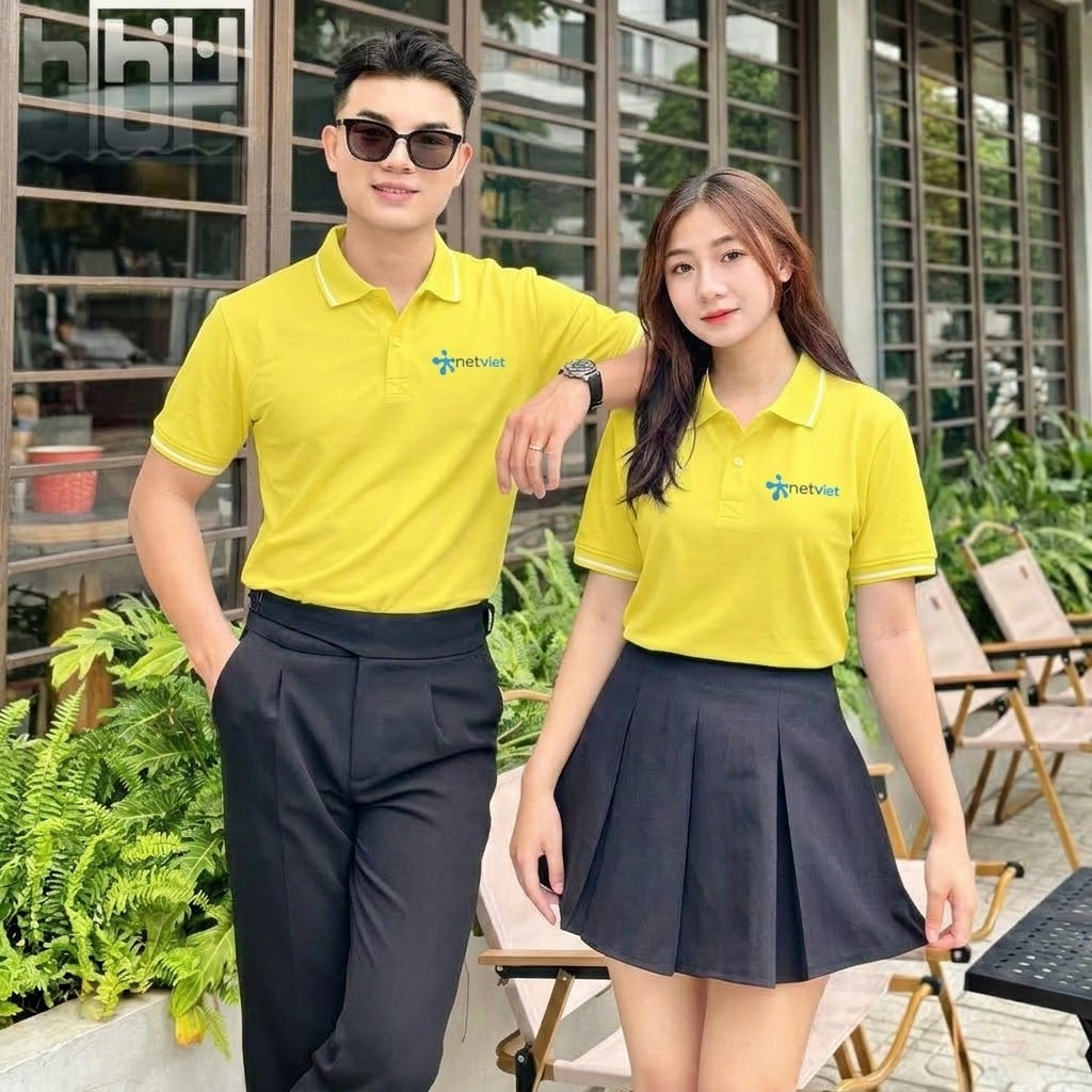 Áo thun đồng phục màu vàng dành cho doanh nghiệp chuyên nghiệp