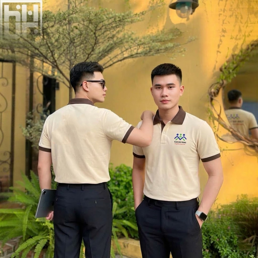 Đồng phục công ty màu kem sang trọng và hiện đại