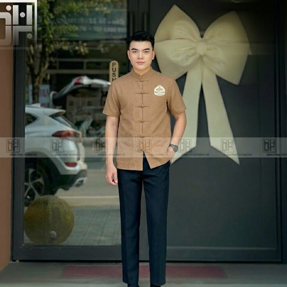   Mẫu áo đồng phục cổ tàu 