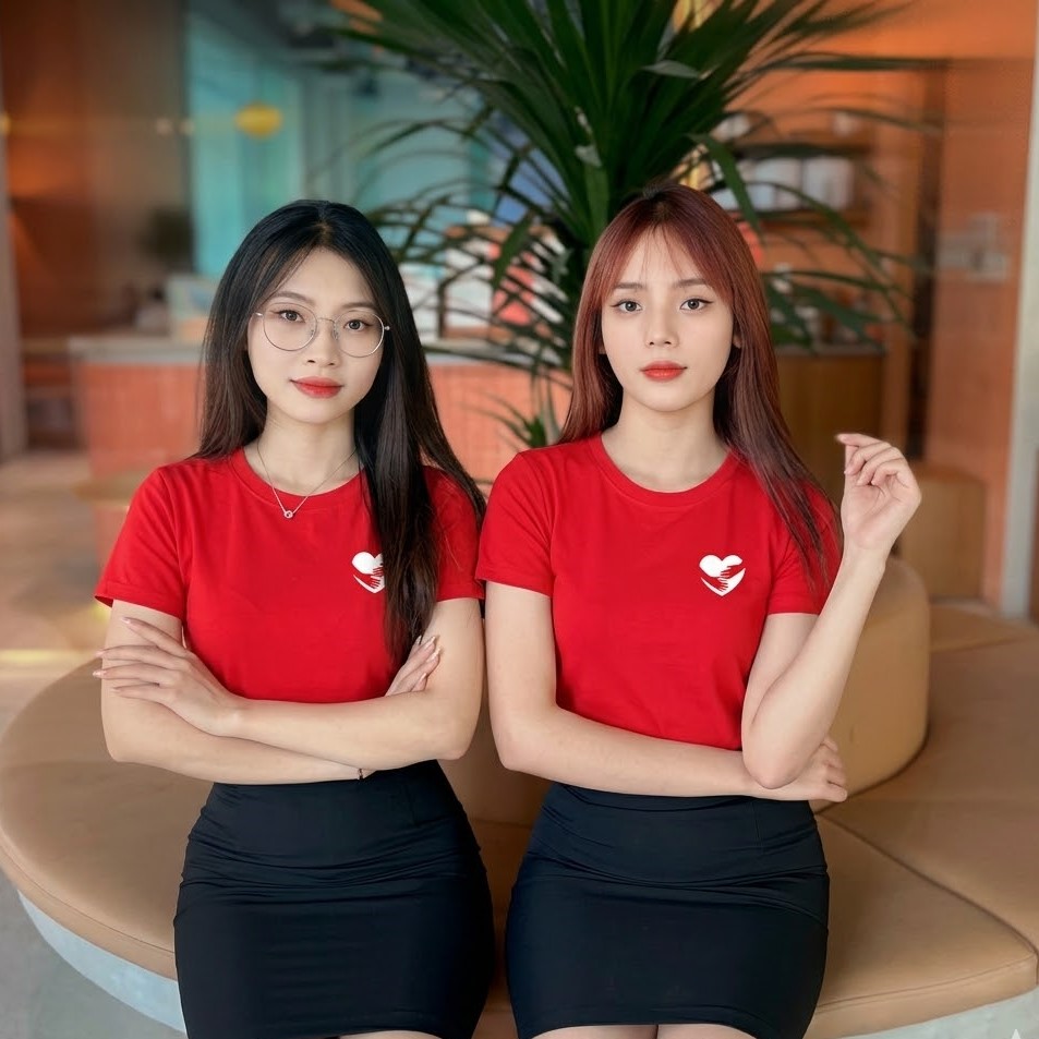 Mẫu áo thun đồng phục màu đỏ