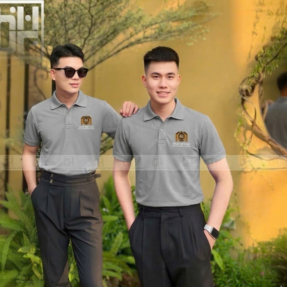 Mẫu áo đồng phục polo màu xám