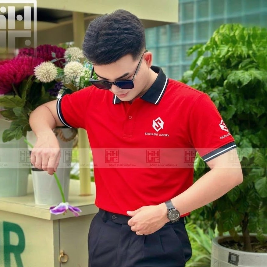    Mẫu áo polo doanh nghiệp màu đỏ