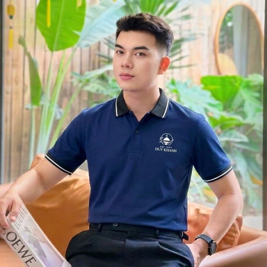Mẫu polo nhà hàng màu xanh than