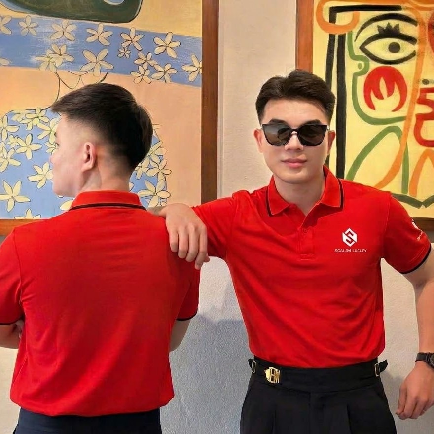 Mẫu áo polo doanh nghiệp màu đỏ