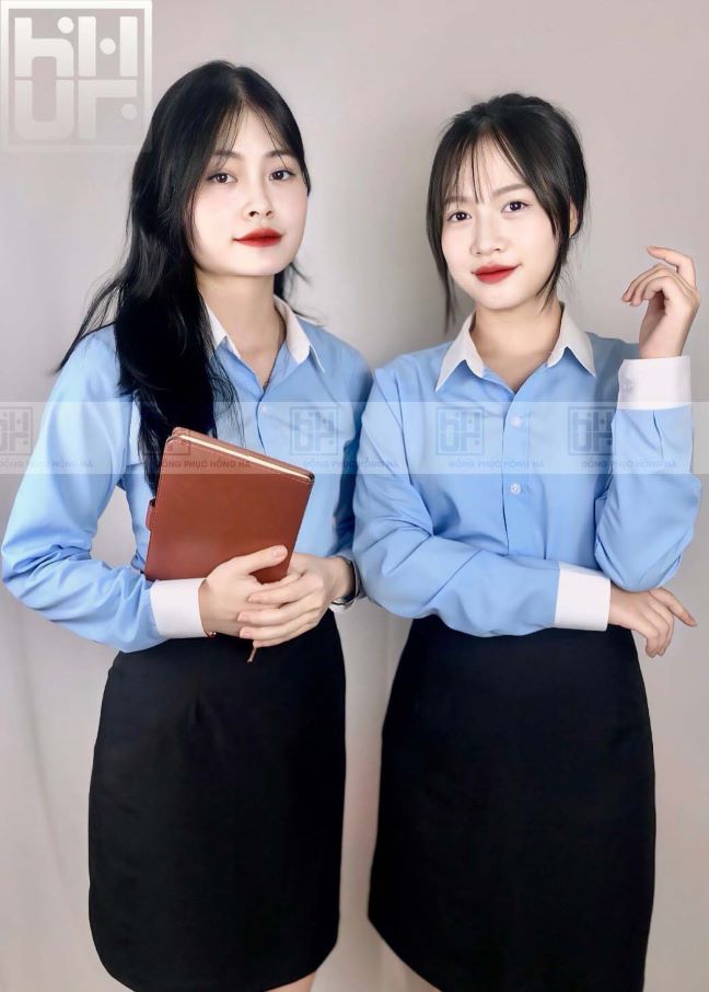 Mẫu áo sơ mi dài tay phối viền sang trọng 