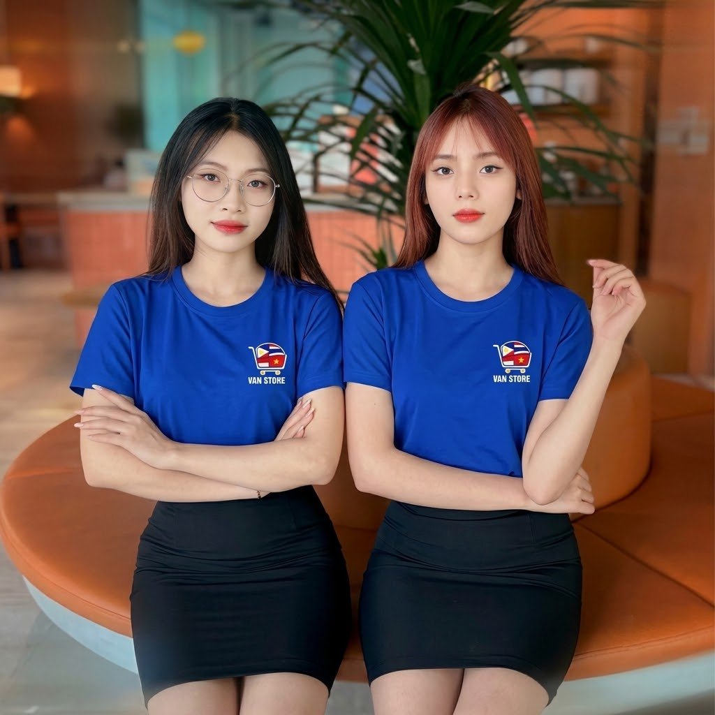 Mẫu áo thun cổ tròn cửa hàng bách hóa