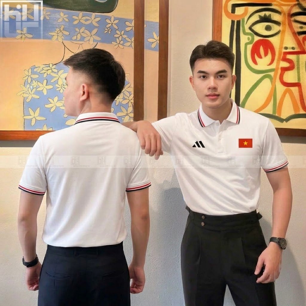Mặt trước và sau mẫu áo polo đồng phục 