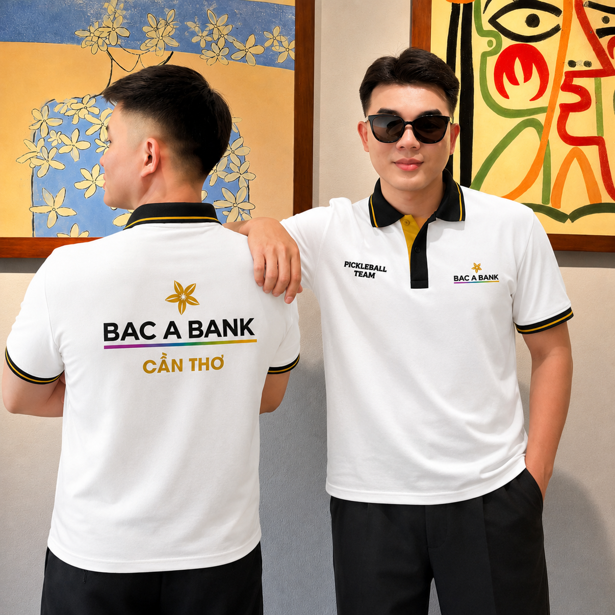 Mặt trước và sau của mẫu áo được in logo sắc nét