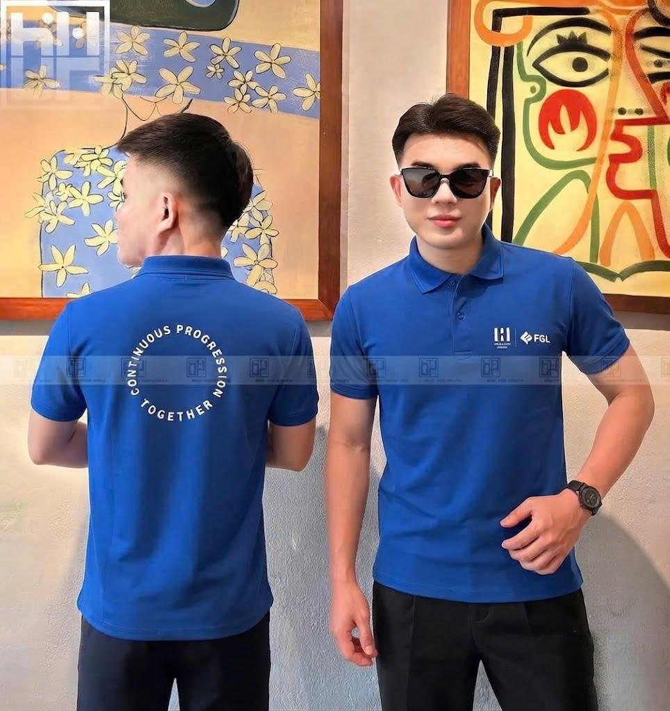 Mặt trước và sau của mẫu áo polo 