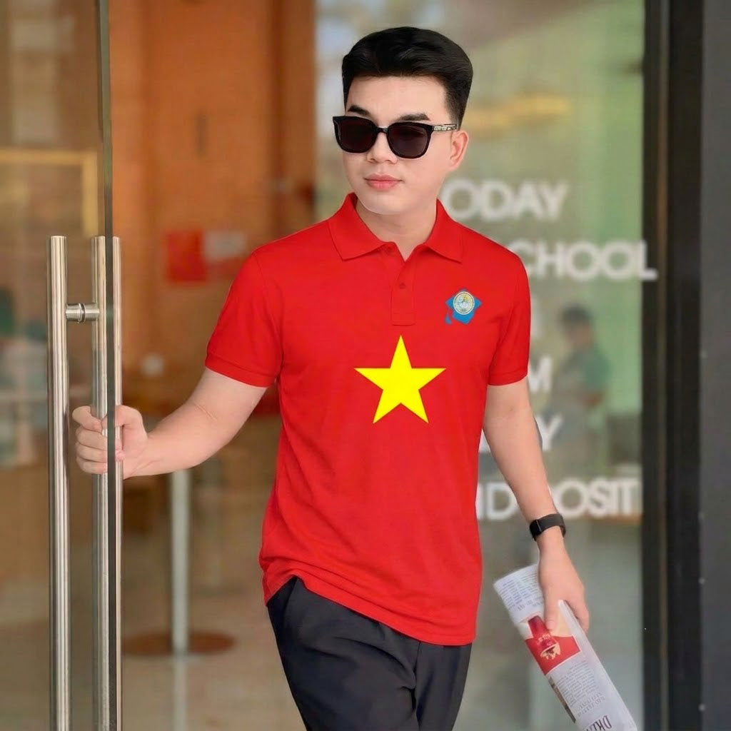 Mẫu áo polo màu đỏ nổi bật