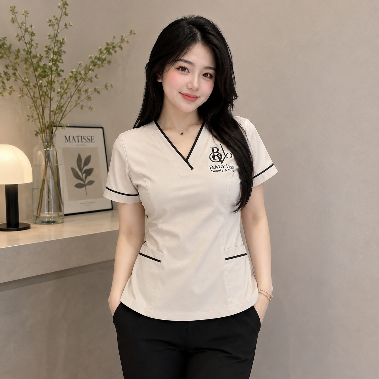 Mẫu đồng phục nhân viên spa đẹp phong cách hiện đại