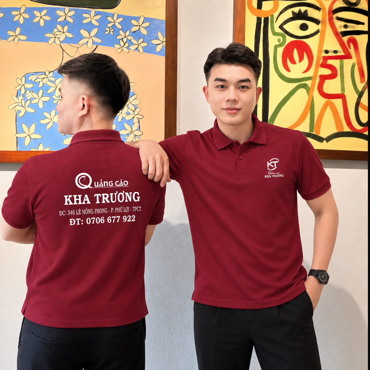 Mẫu áo polo màu đỏ hiện đại
