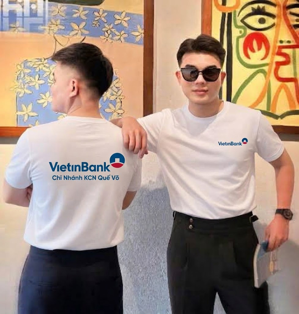 Mặt trước và sau của mẫu áo thun ngân hàng 