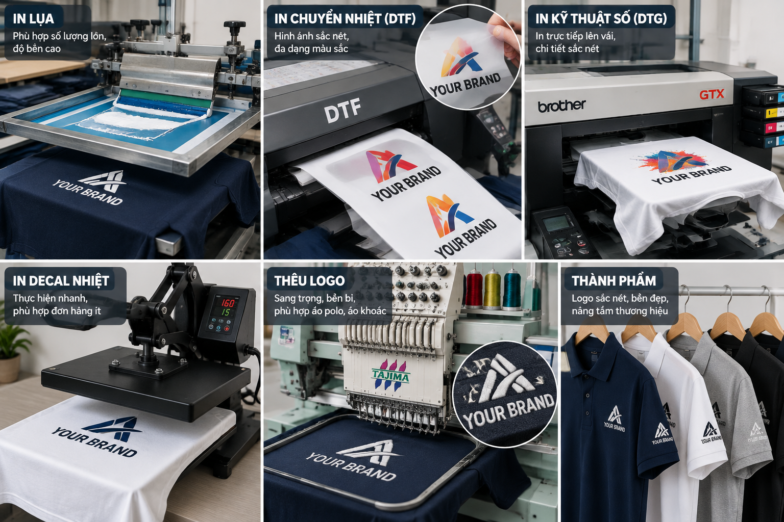 Các hình thức in logo phổ biến