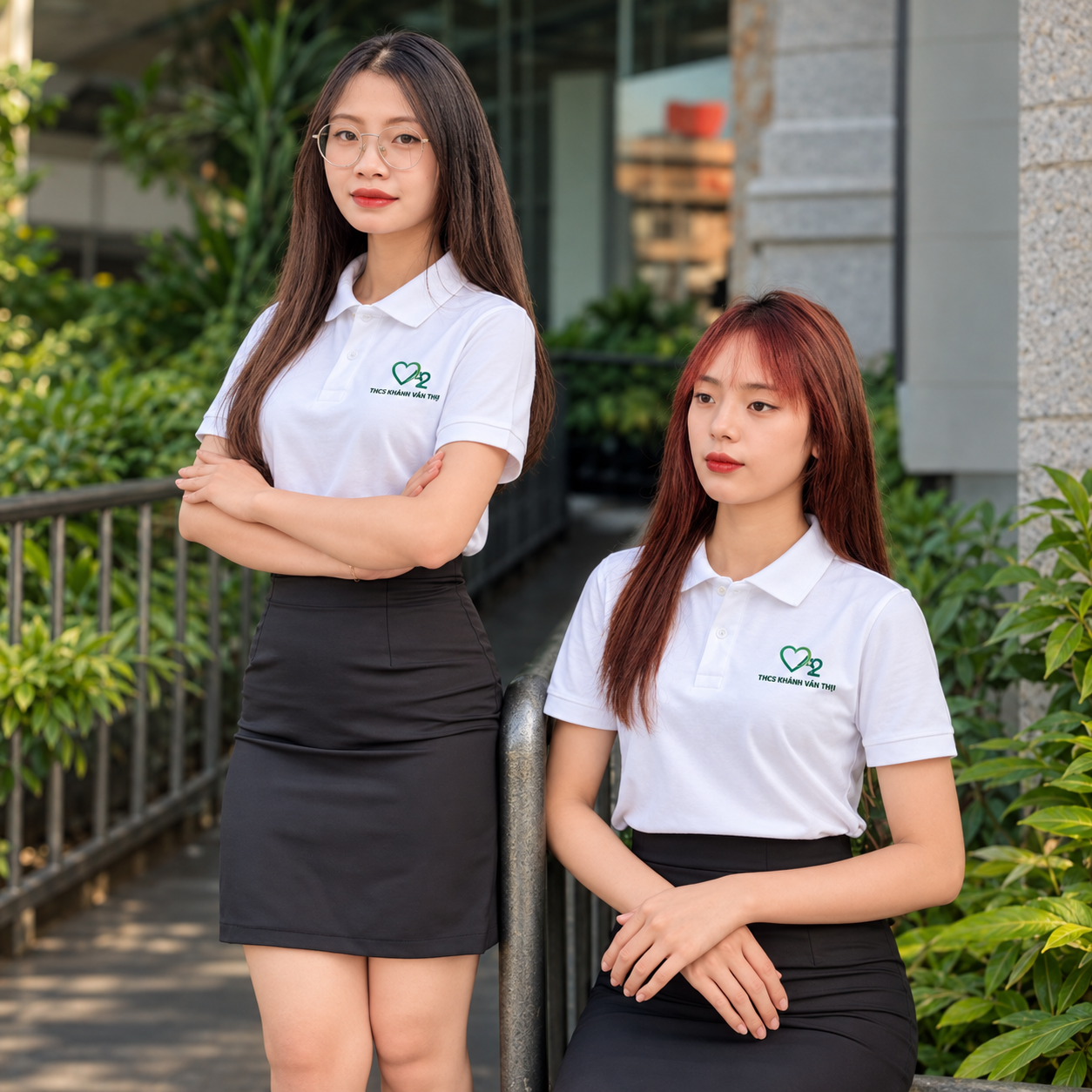 Mẫu áo họp lớp màu trắng viền xanh