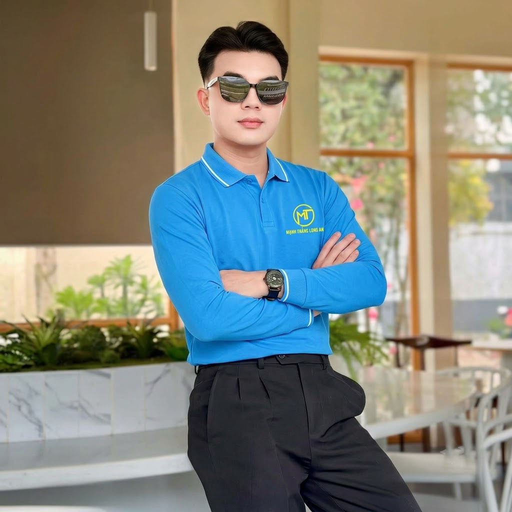 Mẫu áo polo đồng phục màu đỏ cao cấp, in logo sắc nét