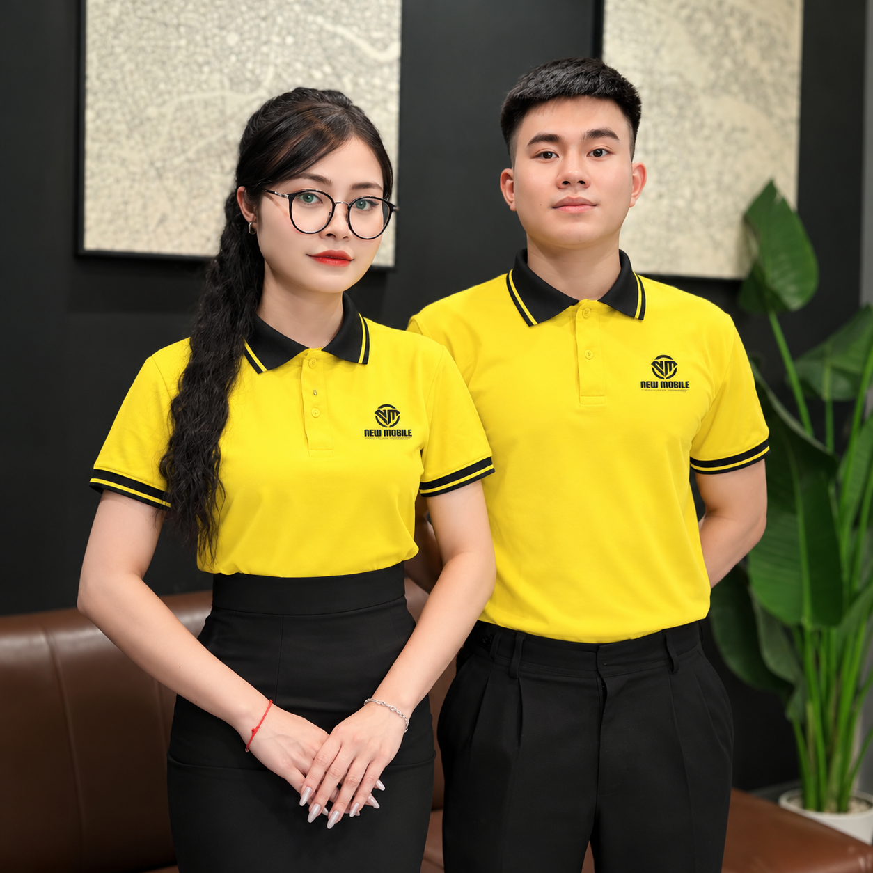 Thiết kế áo polo đồng phục công ty phối cổ tương phản với ba lựa chọn màu sắc